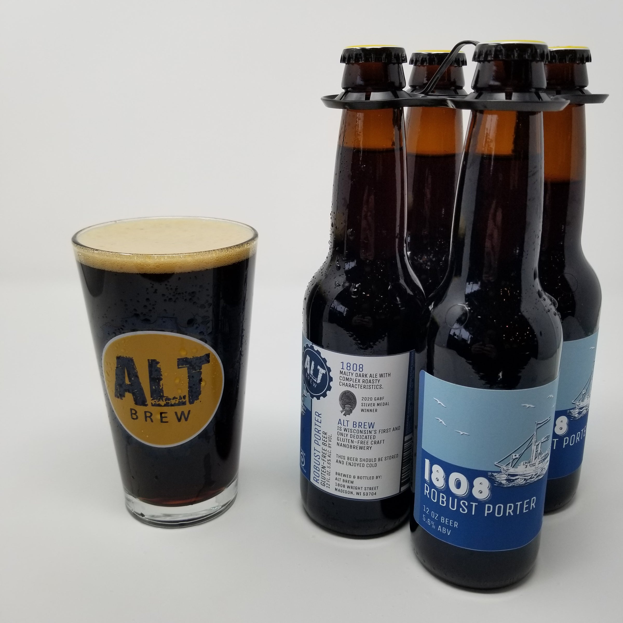 1808 Robust Porter 12oz 4-Pack | ALT Brew | Gluten Free Craft Beer